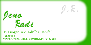 jeno radi business card